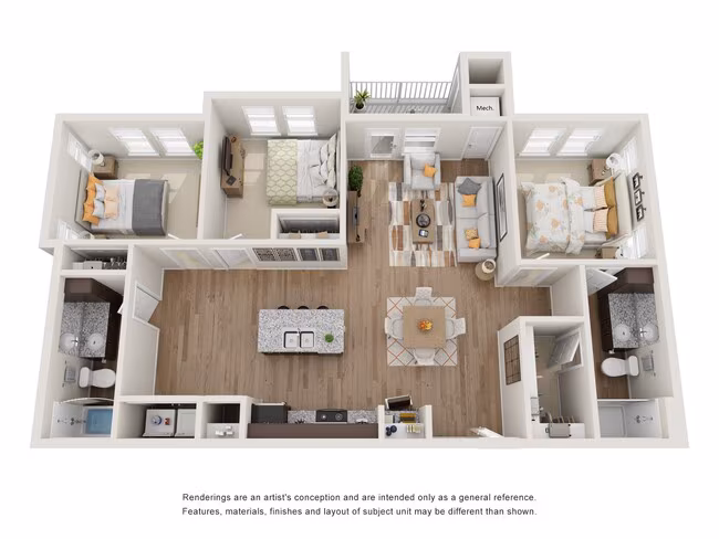 3 Bed - C1 1-1302 floor plan